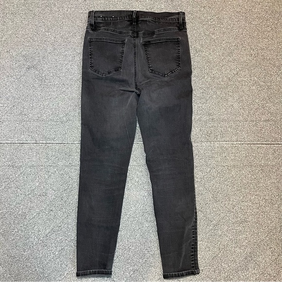Ann Taylor LOFT The Skinny Jewel Button Fly Jeans Womens Size 8 Black Denim - Picture 10 of 10